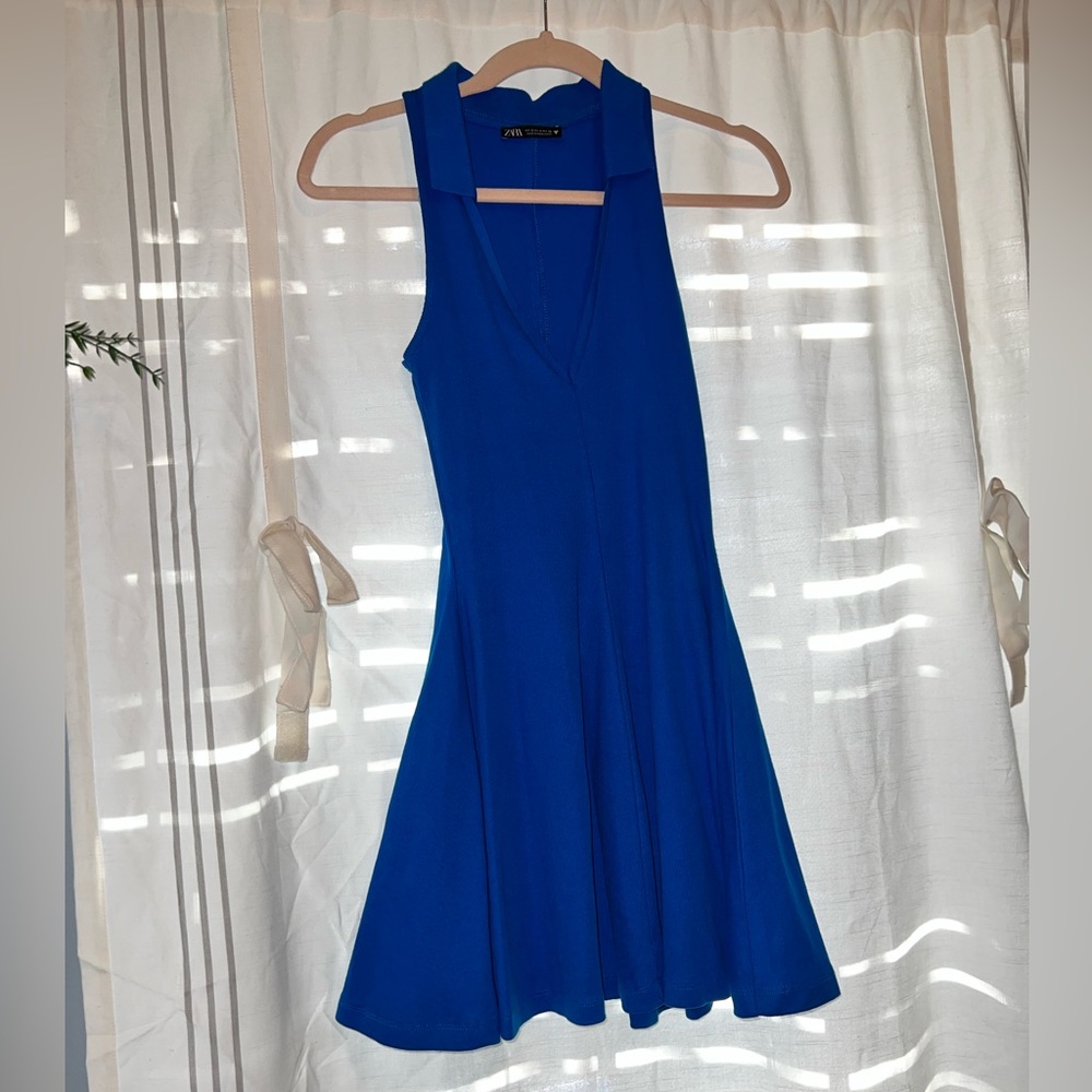 Royal blue Zara skater dress, small